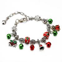 European Match Cristal Bracelets, alliage de zinc, avec cristal, avec 1.97 chaînes de rallonge, Placage, Conception de Noël & unisexe & styles différents pour le choix & émail & avec strass, couleurs mélangées .1 pouce, Vendu par PC