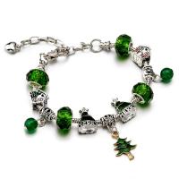 European Match Cristal Bracelets, alliage de zinc, avec cristal, avec 1.97 chaînes de rallonge, Placage, Conception de Noël & unisexe & styles différents pour le choix & émail & avec strass, couleurs mélangées .1 pouce, Vendu par PC