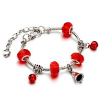 European Match Cristal Bracelets, alliage de zinc, avec cristal, avec 1.97 chaînes de rallonge, Placage, Conception de Noël & unisexe & styles différents pour le choix & émail, couleurs mélangées .1 pouce, Vendu par PC