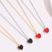 Collier en laiton fait à la main, avec 1.97 chaînes de rallonge, coeur, Plaqué d'or 14K, pour femme & émail, plus de couleurs à choisir .72 pouce, Vendu par PC