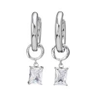 Huggie Hoop Drop Earring, Латунь, полированный, ювелирные изделия моды & инкрустированное микро кубического циркония & Женский, 17mm, продается Пара