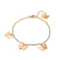 Moda pulseras de la aleación de Zinc, con 1.97inch extender cadena, Mariposa, chapado, Joyería & para mujer, más colores para la opción, longitud:aproximado 7.3 Inch, Vendido por UD