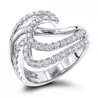 Cubic Zirconia Micro Pave Brass Finger Ring, platinum color plated & micro pave cubic zirconia & for woman 