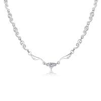 Collar de aleación de cinc con diamantes de imitación, aleación de zinc, con 4.09inch extender cadena, Corazón, Joyería & para mujer, plateado, longitud:aproximado 12.87 Inch, Vendido por UD