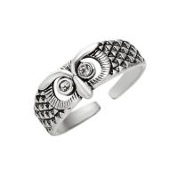 Zinc Alloy Open Finger Ring, Owl, plated, Adjustable & fashion jewelry & Unisex 19mm 