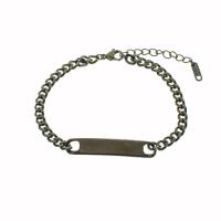 Edelstahl Charm Armband, 304 Edelstahl, mit Verlängerungskettchen von 5cm, Vakuumbeschichtung, unisex, keine, 43x8mm, Länge:ca. 15 cm, verkauft von PC