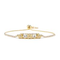 Cubic Zirconia Micro Pave Brass Bracelet, gold color plated & micro pave cubic zirconia & for woman cm 