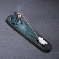 Incense Smoke Flow Backflow Holder Ceramic Incense Burner, Porcelain, half handmade, for home and office & multifunctional 