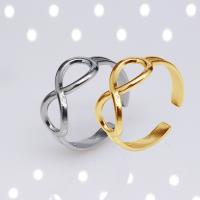 acero inoxidable 304 Anillo de dedo abierto, Recubrimiento iónico al vacío, Joyería & para mujer, más colores para la opción, 8mm, Vendido por UD