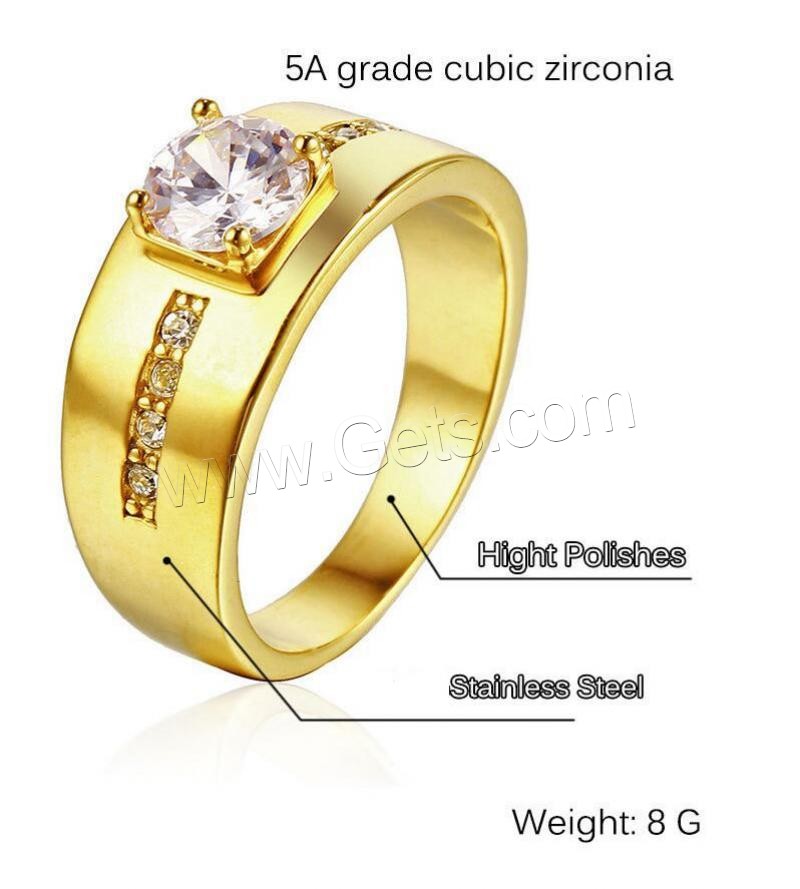 Anillo De Zirconia Cúbica, Partículas de acero, chapado, diferentes estilos para la opción & micro arcilla de zirconia cúbica & para mujer, más colores para la opción, Vendido por UD