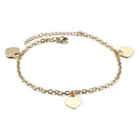 Partículas de acero pulsera tobillera, Corazón, Recubrimiento iónico al vacío, Joyería & para mujer, más colores para la opción, 14x13mm, longitud:aproximado 9 Inch, Vendido por UD