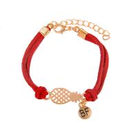 Moda pulseras de la aleación de Zinc, con Cinta de tela flocado, con 5cm extender cadena, Piña, chapado en color dorado, Joyería & para mujer, más colores para la opción, longitud:18 cm, Vendido por UD