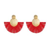 Fashion Tassel Earring, Zinc Alloy, with Polyester Yarns, plated, fashion jewelry & for woman 