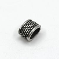 Stainless Steel Beads, 304 Stainless Steel, Column, vintage & DIY, original color, 9.6mm 