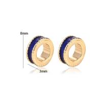 Brass Spacer Beads, Flat Round, 14K gold plated, DIY & enamel 