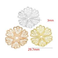 Brass Bead Cap, Flower, high quality plated, DIY 29.7mm 