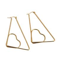 Stainless Steel Hoop Earring, 316L Stainless Steel, 18K gold plated, fashion jewelry & for woman, golden 