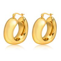 Stainless Steel Hoop Earring, 304 Stainless Steel, Vacuum Ion Plating, fashion jewelry & for woman, golden 