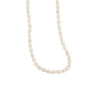 Collar de perlas de plata esterlina, Plata de ley 925, con Perlas cultivadas de agua dulce, hecho a mano, Joyería & para mujer, Blanco, longitud:46 cm, Vendido por UD