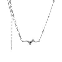 Collier de bijoux en argent , Argent sterling 925, Plaqué de platine, bijoux de mode & pour femme, couleur originale Environ 17.7 pouce, Vendu par PC