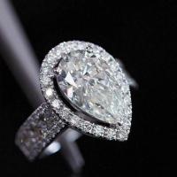 Cubic Zirconia Micro Pave Brass Finger Ring, Teardrop, platinum plated & micro pave cubic zirconia & for woman US Ring 