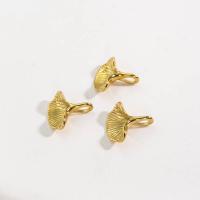 Edelstahl -Blatt-Anhänger, 304 Edelstahl, Ginkgo-Blatt, Vakuum-Ionen-Beschichtung, Modeschmuck & DIY & für Frau, goldfarben, 13x13mm, verkauft von PC