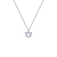 Collier de bijoux de titane, Acier titane, avec 4.5cm chaînes de rallonge, coeur, fade et jamais plaqué de haute qualité, bijoux de mode & pour femme & avec zircone cubique, argent cm, Vendu par PC