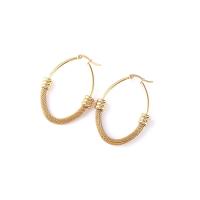 Stainless Steel Hoop Earring, 304 Stainless Steel, gold color plated, fashion jewelry & for woman, golden 