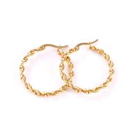 Stainless Steel Hoop Earring, 304 Stainless Steel, gold color plated, fashion jewelry & for woman, golden 