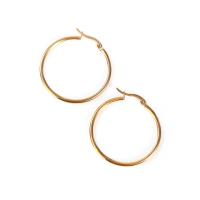 Stainless Steel Hoop Earring, 304 Stainless Steel, gold color plated, fashion jewelry & for woman, golden 