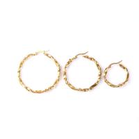 Stainless Steel Hoop Earring, 304 Stainless Steel, gold color plated, fashion jewelry & for woman, golden 