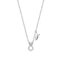 Zircon cubique Micro Pave collier en argent sterling, Argent sterling 925, Placage, pavé de micro zircon & pour femme, plus de couleurs à choisir Environ 17.7 pouce, Vendu par PC