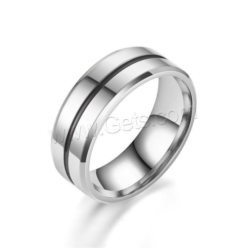 Anillo de dedo de acero Titanium de, Partículas de acero, pulido, unisexo & diverso tamaño para la opción & esmalte, más colores para la opción, Vendido por UD