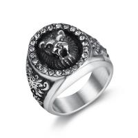 Titan Stahl Fingerring, Titanstahl, Salben, unisex & verschiedene Größen vorhanden & Micro pave Zirkonia, keine, verkauft von PC