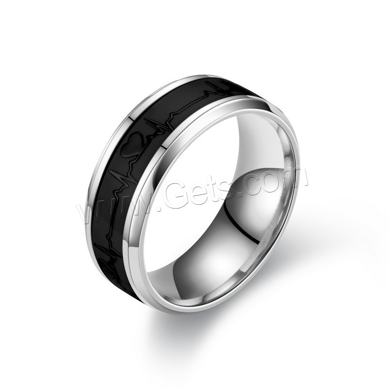 Titan Stahl Fingerring, Titanstahl, plattiert, unisex & verschiedene Größen vorhanden & glänzend, keine, verkauft von PC