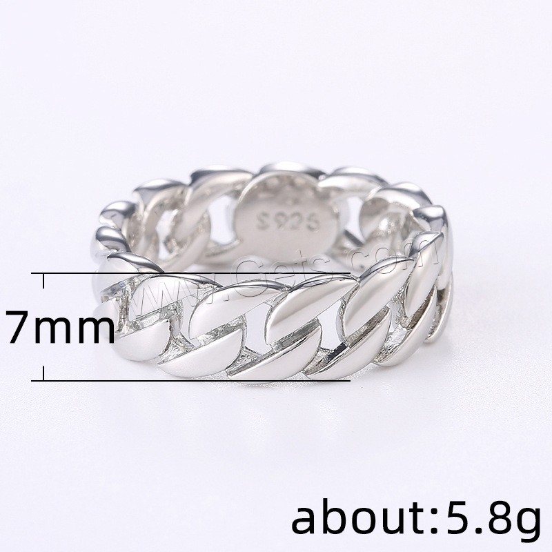 Messing Fingerring, Geometrisches Muster, plattiert, verschiedene Größen vorhanden & für den Menschen & hohl, keine, 7mm, Größe:7-12, verkauft von PC