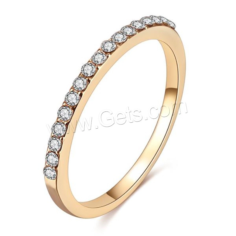 Cubic Zirconia Micro Pave Brass Finger Ring, plated, different size for choice & micro pave cubic zirconia & for woman, more colors for choice, 2mm, US Ring Size:5-10, Sold By PC