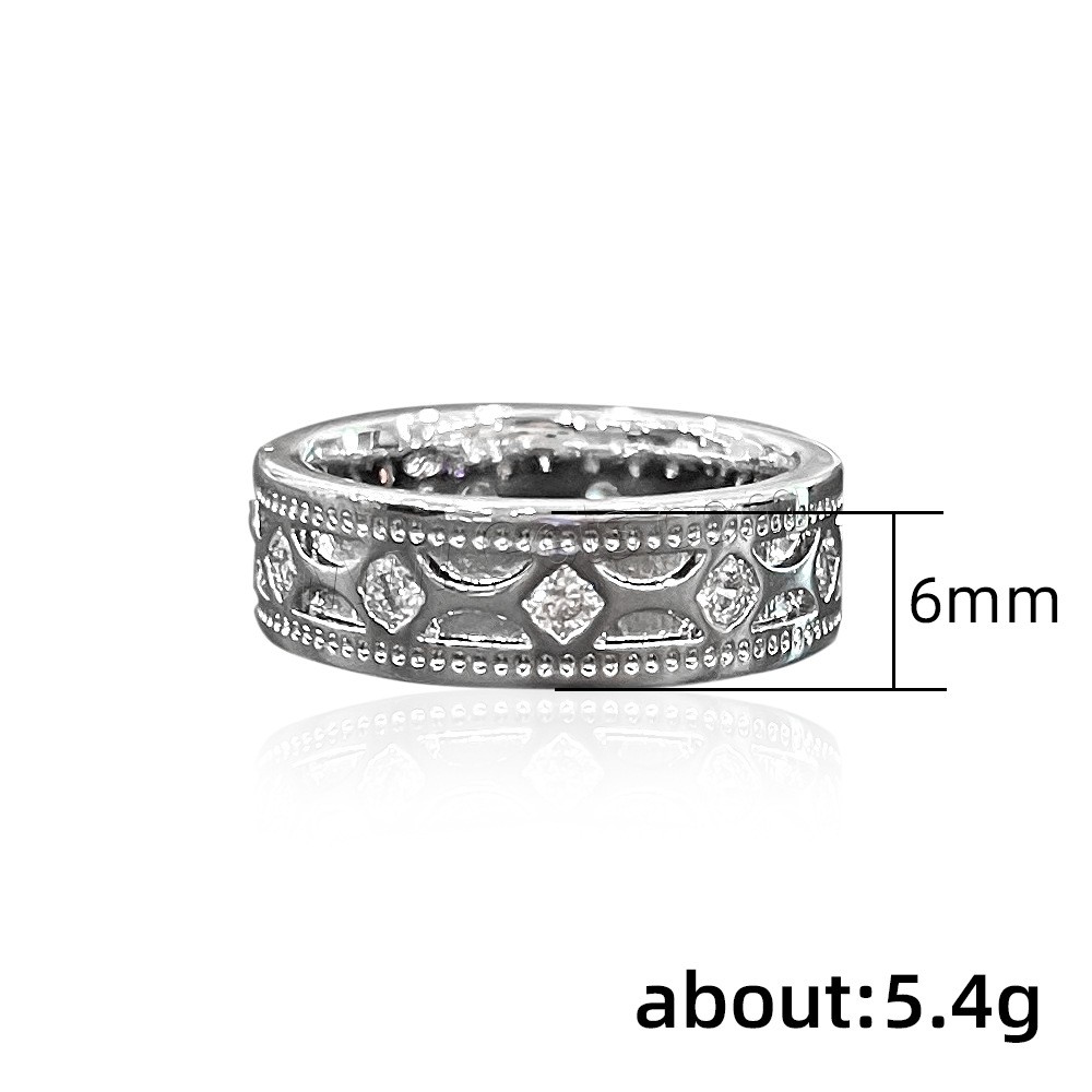 Cubic Zirconia Micro Pave Brass Finger Ring, Geometrical Pattern, platinum plated, Unisex & different size for choice & micro pave cubic zirconia, more colors for choice, US Ring Size:6-10, Sold By PC