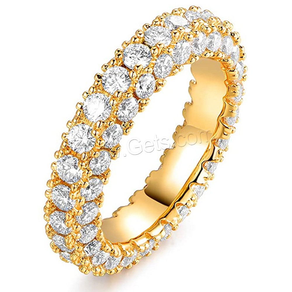 Cubic Zirconia Micro Pave Brass Finger Ring, plated, different size for choice & micro pave cubic zirconia & for woman, more colors for choice, 5mm, US Ring Size:6-10, Sold By PC