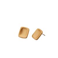 Brass Stud Earring, Geometrical Pattern, real gold plated, fashion jewelry & for woman & matte 