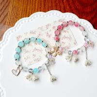 Pulseras de cristal de Murano, con aleación de zinc, para mujer, más colores para la opción, longitud:aproximado 8.26 Inch, Vendido por UD