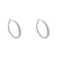 Pendientes Aro de Aleación de Zinc, alta calidad plateado y nunca se descolora, Joyería & para mujer, plateado, 46x46mm, Vendido por Par