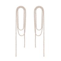 Moda flecos pendientes, acero inoxidable 304, Recubrimiento iónico al vacío, Joyería & para mujer & con diamantes de imitación, dorado, 110x22mm, Vendido por Par