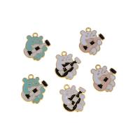 Zinc Alloy Enamel Pendants, Bear, KC gold color plated, Unisex Approx 