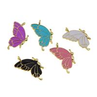 Zinc Alloy Enamel Pendants, Butterfly, KC gold color plated, Unisex Approx 