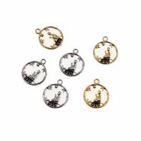 Zinc Alloy Enamel Pendants, Round, plated, Unisex & hollow Approx 