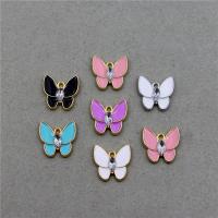 Zinc Alloy Enamel Pendants, Butterfly, plated, Unisex & with rhinestone Approx 