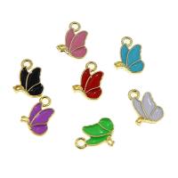 Zinc Alloy Enamel Pendants, Butterfly, KC gold color plated, Unisex Approx 