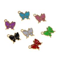 Zinc Alloy Enamel Pendants, Butterfly, KC gold color plated, Unisex Approx 