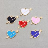 Zinc Alloy Enamel Pendants, Heart, plated, Unisex Approx 